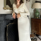 Sicily Ruffle Pearl Midi Knit Dress