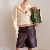 Solid Color Button Long Sleeve Slim Cardigan Sweater