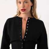 Solid Color Button Long Sleeve Slim Cardigan Sweater