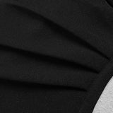 Solid Color Dress Long Sleeve Large V-neck Bandage Dress