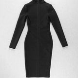 Solid Color Dress Long Sleeve Large V-neck Bandage Dress