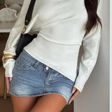 Solid Fleece Off-shoulder Slim Long Sleeve Tee