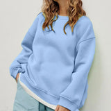 Solid Oversize Relaxed Pullover Sweatshirt