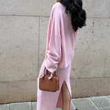 Solid Soft Minimalist Knit Cami Midi Skirt Three Piece Set