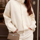 Solid Turtleneck Loose Lazy Sweater