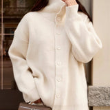 Solid Turtleneck Loose Lazy Sweater