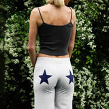 Star Print Stretchy High Waist Straight Leg Pants