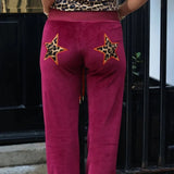 Star Print Stretchy High Waist Straight Leg Pants