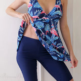 Straped Print Beach Dress Two Piece Set