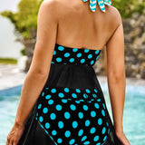 Strapless Push Up Dot Two Piece Set