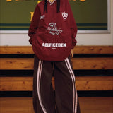 Streetwear Drawstring High-Waist Wide Pants