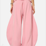 Streetwear Drawstring High-Waist Wide Pants