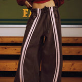 Streetwear Drawstring High-Waist Wide Pants