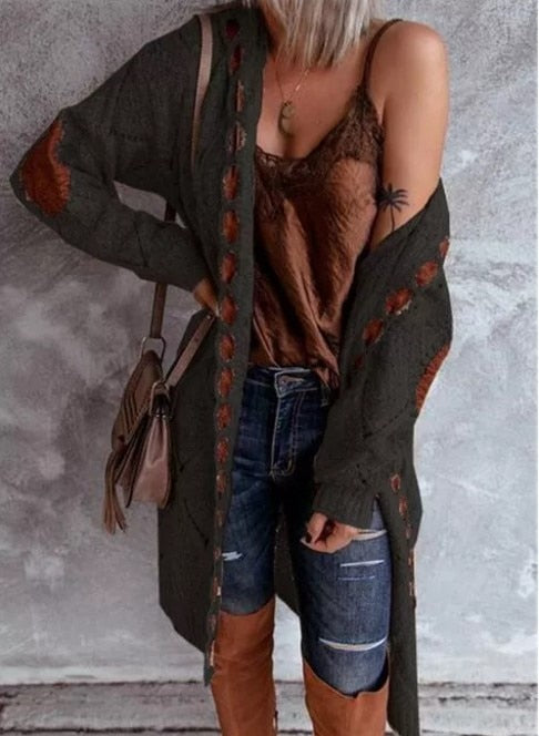 Knitwear New Hot Selling Long-Sleeved Cardigan Sweater Lace
