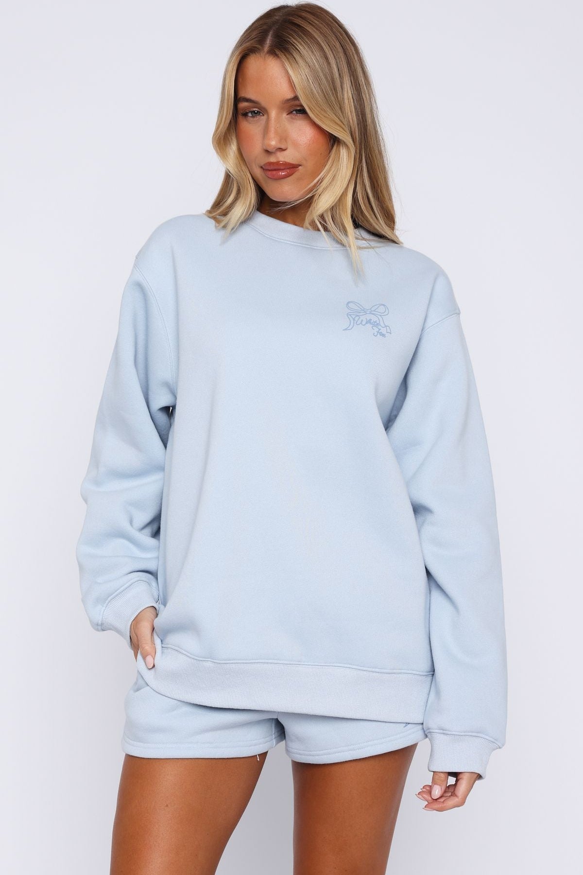 Love You Forever Oversized Sweater Baby Blue