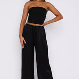 Catching Up Wide Leg Pants Black