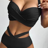 Tie Dye Lace Up Back Halter Two Piece Set