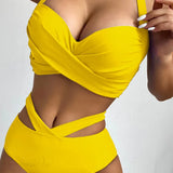 Tie Dye Lace Up Back Halter Two Piece Set