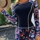 Tropical Print Rashguard Two Piece Set