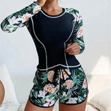 Tropical Print Rashguard Two Piece Set