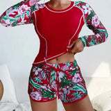 Tropical Print Rashguard Two Piece Set