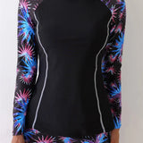 Tropical Print Rashguard Two Piece Set