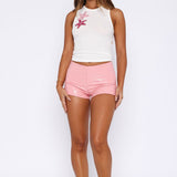 Old News Sequin Shorts Baby Pink
