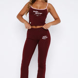 Palm Springs Edition Flare Pants Burgundy