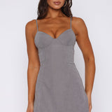 Excuse Me, Darling Mini Dress Grey