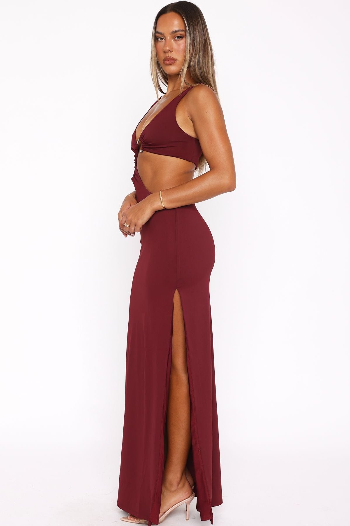 It Feels Wrong Maxi Dress Burgundy