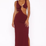 It Feels Wrong Maxi Dress Burgundy