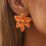 Vintage Enamel Flower Earrings