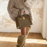 Vintage Stylish Crewneck Bell Sleeve Loose Sweater