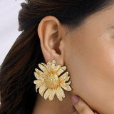 Vintage Sunflower Drop Earrings