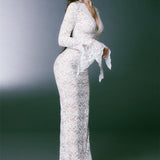 Virginia Sheer Lace Mermaid Maxi Dress