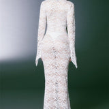 Virginia Sheer Lace Mermaid Maxi Dress