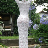 Virginia Sheer Lace Mermaid Maxi Dress