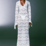 Virginia Sheer Lace Mermaid Maxi Dress
