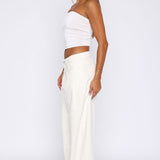 Iris Low Rise Wide Leg Jeans Off White