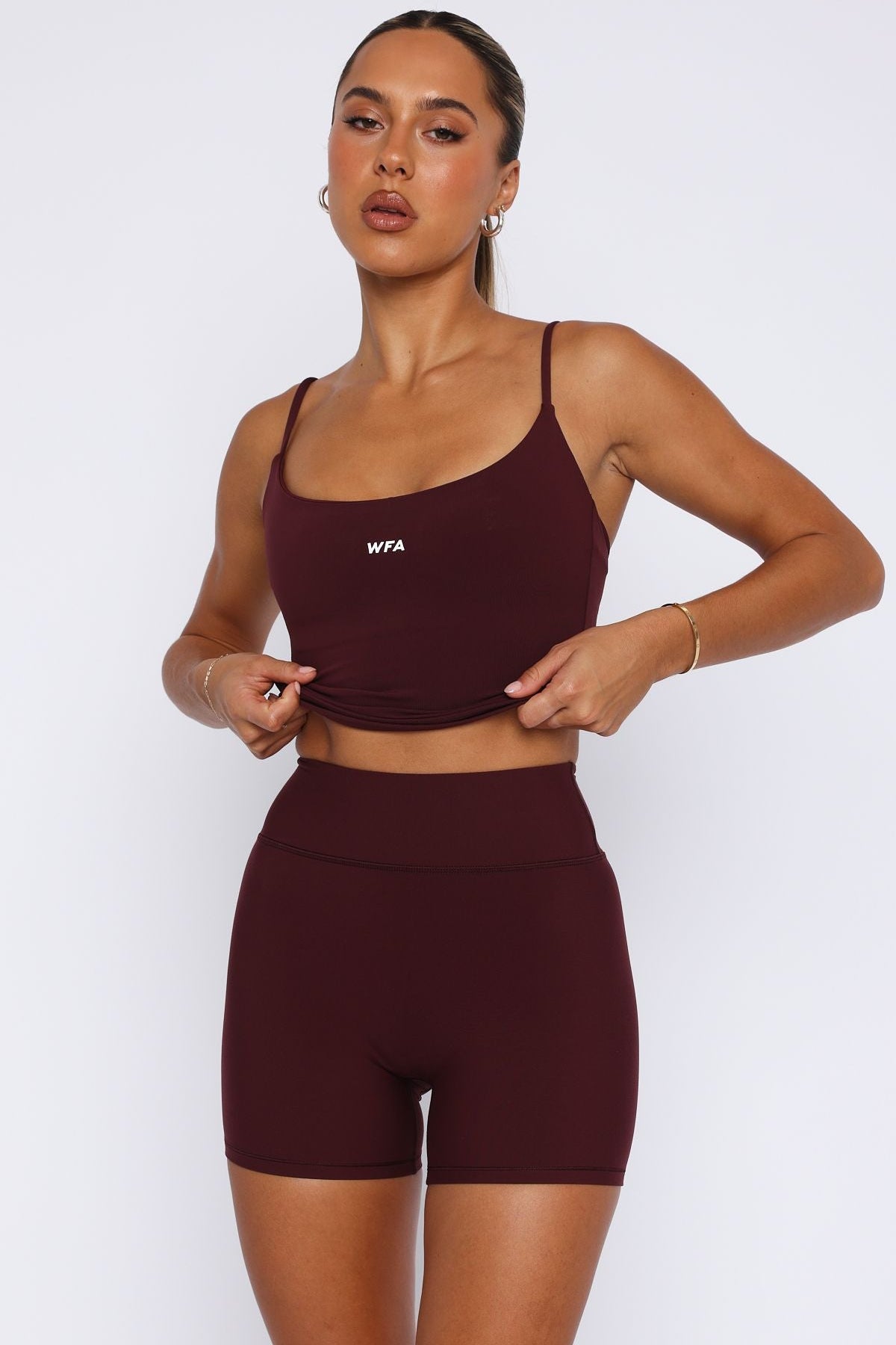 Keep Up High Waisted Shorts 4" Merlot