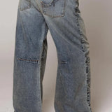 Washed Blue Vintage Denim Jeans