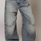 Washed Blue Vintage Denim Jeans