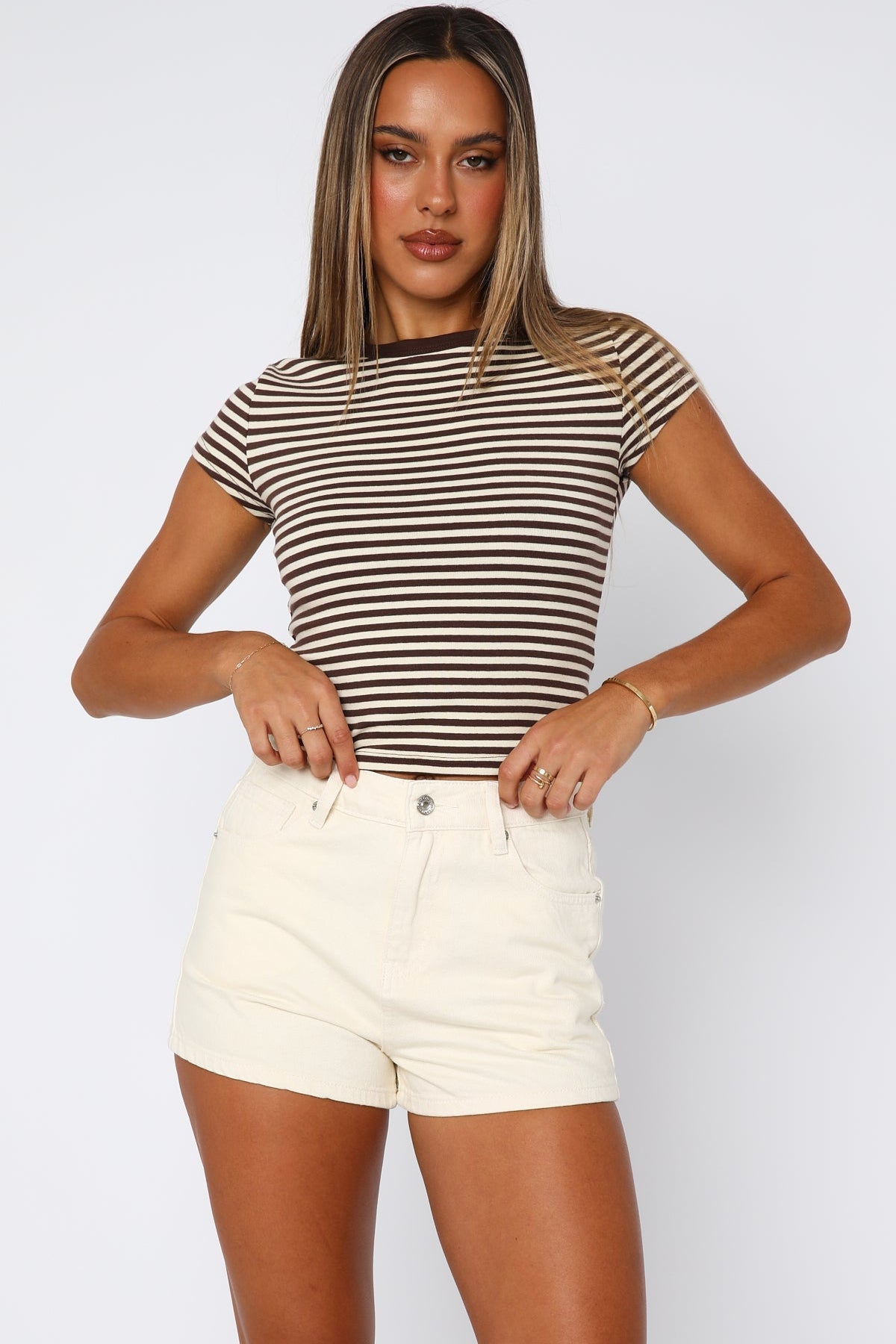 Emerson Denim Shorts Cream
