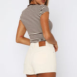 Emerson Denim Shorts Cream