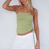 How Will It End Strapless Top Matcha