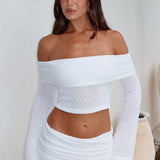 In Too Deep Long Sleeve Knit Top White