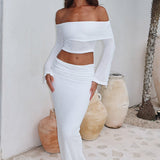 In Too Deep Knit Maxi Skirt White