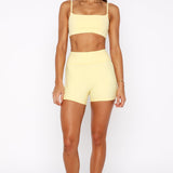 Keep Up High Waisted Shorts 4" Honey