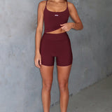 Keep Up High Waisted Shorts 4" Merlot