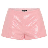 Old News Sequin Shorts Baby Pink